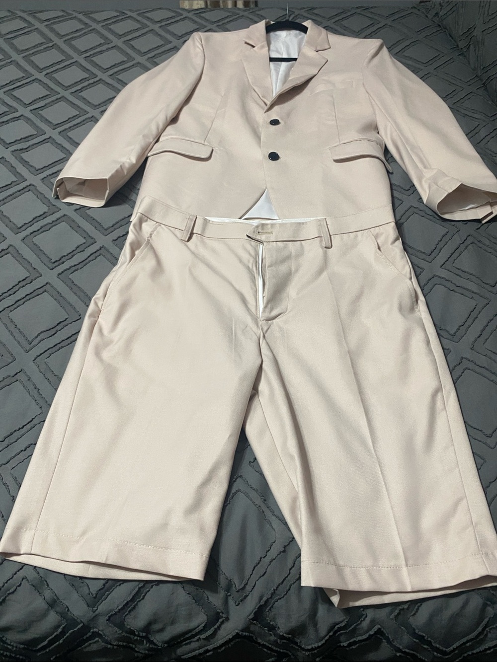Men's Light Beige Dress Shorts - Classic Tailored Fit